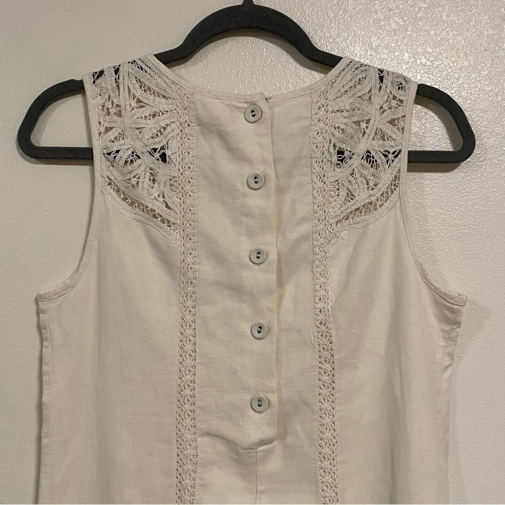Moulinette Soeurs Anthropologie Lace Garden Shift Dress Ivory Cream Size 2 - Picture 5 of 16